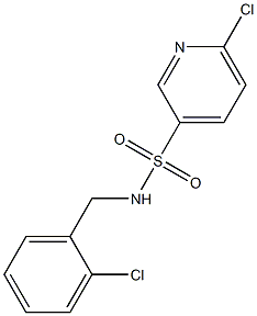 6-chloro-N-[(2-chlorophenyl)methyl]pyridine-3-sulfonamide 化学構造式