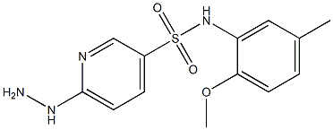 6-hydrazinyl-N-(2-methoxy-5-methylphenyl)pyridine-3-sulfonamide,,结构式