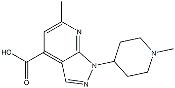 6-methyl-1-(1-methylpiperidin-4-yl)-1H-pyrazolo[3,4-b]pyridine-4-carboxylic acid Structure