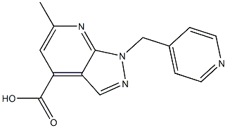 6-methyl-1-(pyridin-4-ylmethyl)-1H-pyrazolo[3,4-b]pyridine-4-carboxylic acid 结构式