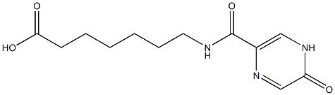 7-[(5-oxo-4,5-dihydropyrazin-2-yl)formamido]heptanoic acid Struktur
