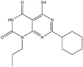 7-cyclohexyl-5-mercapto-1-propylpyrimido[4,5-d]pyrimidine-2,4(1H,3H)-dione,,结构式