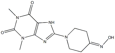 8-[4-(hydroxyimino)piperidin-1-yl]-1,3-dimethyl-3,7-dihydro-1H-purine-2,6-dione Struktur