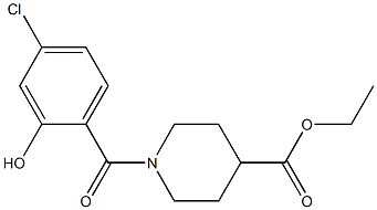 ethyl 1-[(4-chloro-2-hydroxyphenyl)carbonyl]piperidine-4-carboxylate 化学構造式