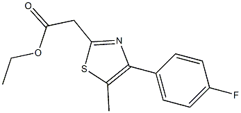 ethyl 2-[4-(4-fluorophenyl)-5-methyl-1,3-thiazol-2-yl]acetate,,结构式