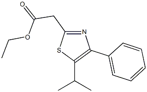 ethyl 2-[4-phenyl-5-(propan-2-yl)-1,3-thiazol-2-yl]acetate,,结构式