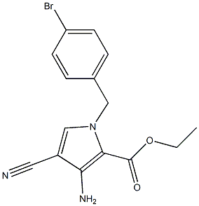 ethyl 3-amino-1-[(4-bromophenyl)methyl]-4-cyano-1H-pyrrole-2-carboxylate 结构式