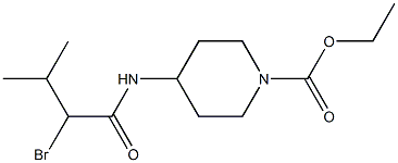 ethyl 4-[(2-bromo-3-methylbutanoyl)amino]piperidine-1-carboxylate,,结构式