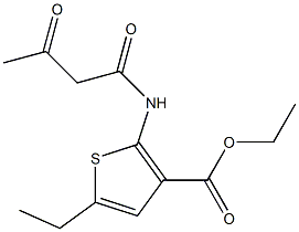 ethyl 5-ethyl-2-(3-oxobutanamido)thiophene-3-carboxylate Struktur