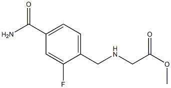 methyl 2-{[(4-carbamoyl-2-fluorophenyl)methyl]amino}acetate Struktur