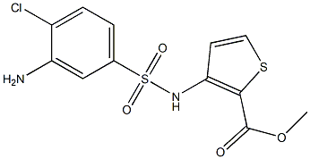 methyl 3-[(3-amino-4-chlorobenzene)sulfonamido]thiophene-2-carboxylate,,结构式