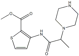 methyl 3-[2-(piperazin-1-yl)propanamido]thiophene-2-carboxylate,,结构式