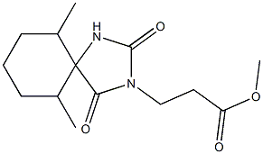 methyl 3-{6,10-dimethyl-2,4-dioxo-1,3-diazaspiro[4.5]decan-3-yl}propanoate 化学構造式