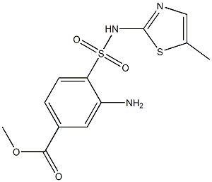 methyl 3-amino-4-[(5-methyl-1,3-thiazol-2-yl)sulfamoyl]benzoate,,结构式