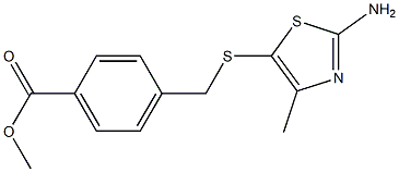 methyl 4-{[(2-amino-4-methyl-1,3-thiazol-5-yl)sulfanyl]methyl}benzoate Structure