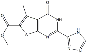  methyl 5-methyl-4-oxo-2-(4H-1,2,4-triazol-3-yl)-3,4-dihydrothieno[2,3-d]pyrimidine-6-carboxylate