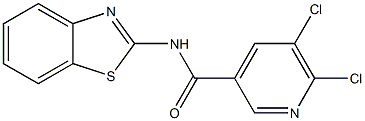 N-(1,3-benzothiazol-2-yl)-5,6-dichloropyridine-3-carboxamide,,结构式