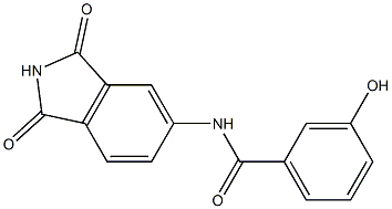 N-(1,3-dioxo-2,3-dihydro-1H-isoindol-5-yl)-3-hydroxybenzamide 化学構造式