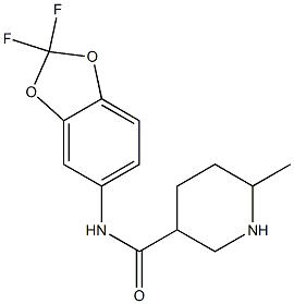 N-(2,2-difluoro-2H-1,3-benzodioxol-5-yl)-6-methylpiperidine-3-carboxamide Struktur