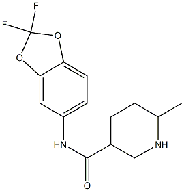 N-(2,2-difluoro-2H-1,3-benzodioxol-5-yl)-6-methylpiperidine-3-carboxamide 结构式