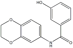 N-(2,3-dihydro-1,4-benzodioxin-6-yl)-3-hydroxybenzamide 结构式