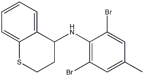 N-(2,6-dibromo-4-methylphenyl)-3,4-dihydro-2H-1-benzothiopyran-4-amine 化学構造式
