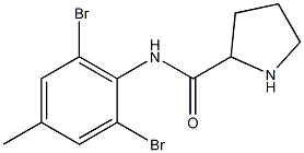 N-(2,6-dibromo-4-methylphenyl)pyrrolidine-2-carboxamide 化学構造式