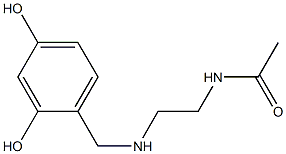 N-(2-{[(2,4-dihydroxyphenyl)methyl]amino}ethyl)acetamide Struktur