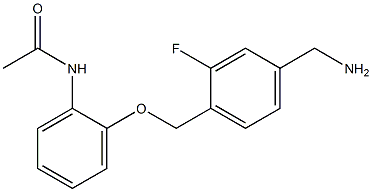 N-(2-{[4-(aminomethyl)-2-fluorophenyl]methoxy}phenyl)acetamide Struktur