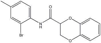 N-(2-bromo-4-methylphenyl)-2,3-dihydro-1,4-benzodioxine-2-carboxamide Struktur