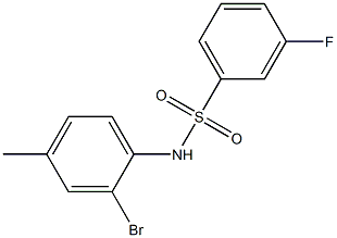 N-(2-bromo-4-methylphenyl)-3-fluorobenzenesulfonamide,,结构式