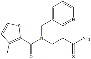 N-(2-carbamothioylethyl)-3-methyl-N-(pyridin-3-ylmethyl)thiophene-2-carboxamide 化学構造式