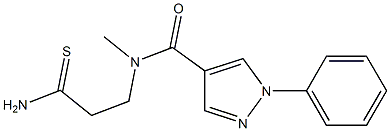 N-(2-carbamothioylethyl)-N-methyl-1-phenyl-1H-pyrazole-4-carboxamide Struktur