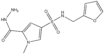 N-(2-furylmethyl)-5-(hydrazinocarbonyl)-1-methyl-1H-pyrrole-3-sulfonamide,,结构式