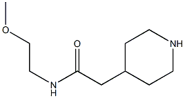 N-(2-methoxyethyl)-2-piperidin-4-ylacetamide,,结构式