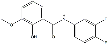 N-(3,4-difluorophenyl)-2-hydroxy-3-methoxybenzamide 结构式