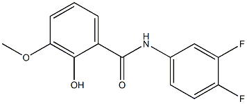 N-(3,4-difluorophenyl)-2-hydroxy-3-methoxybenzamide,,结构式