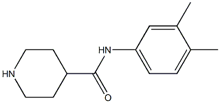 N-(3,4-dimethylphenyl)piperidine-4-carboxamide,,结构式