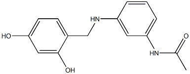 N-(3-{[(2,4-dihydroxyphenyl)methyl]amino}phenyl)acetamide Struktur