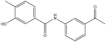 N-(3-acetylphenyl)-3-hydroxy-4-methylbenzamide 化学構造式