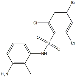 N-(3-amino-2-methylphenyl)-4-bromo-2,6-dichlorobenzene-1-sulfonamide,,结构式