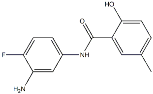 N-(3-amino-4-fluorophenyl)-2-hydroxy-5-methylbenzamide 化学構造式