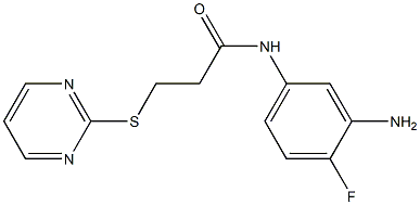 N-(3-amino-4-fluorophenyl)-3-(pyrimidin-2-ylsulfanyl)propanamide Structure