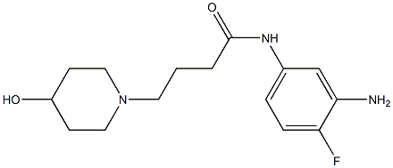 N-(3-amino-4-fluorophenyl)-4-(4-hydroxypiperidin-1-yl)butanamide 化学構造式