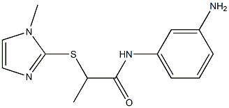 N-(3-aminophenyl)-2-[(1-methyl-1H-imidazol-2-yl)sulfanyl]propanamide 化学構造式
