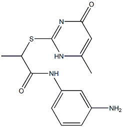 N-(3-aminophenyl)-2-[(6-methyl-4-oxo-1,4-dihydropyrimidin-2-yl)sulfanyl]propanamide,,结构式