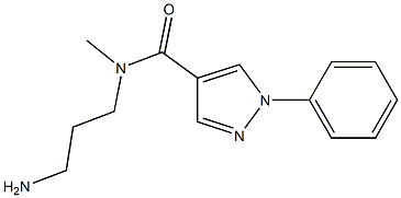 N-(3-aminopropyl)-N-methyl-1-phenyl-1H-pyrazole-4-carboxamide Struktur