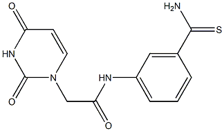 N-(3-carbamothioylphenyl)-2-(2,4-dioxo-1,2,3,4-tetrahydropyrimidin-1-yl)acetamide Structure