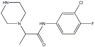 N-(3-chloro-4-fluorophenyl)-2-(piperazin-1-yl)propanamide Struktur