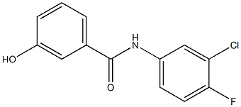 N-(3-chloro-4-fluorophenyl)-3-hydroxybenzamide 化学構造式